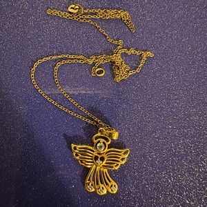 Gold Angel Pendant Necklace